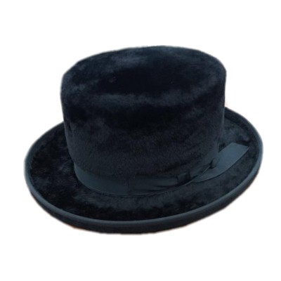 nice quality antique Retro men's adult long hair brushed rabbit fur felt borsalino jewish hat fedora hat black retro hat